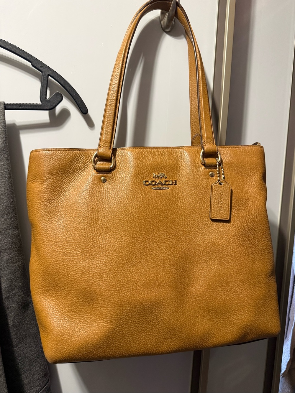 Coach Leather Tote in Saddle Tan